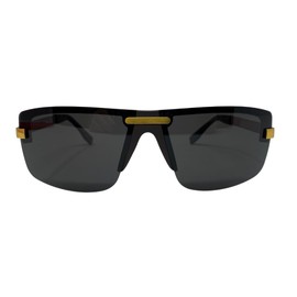 YOUZEY Black and Gold Polarized Sunglasses for Women Men Sporty Wrap Around Sunglasses