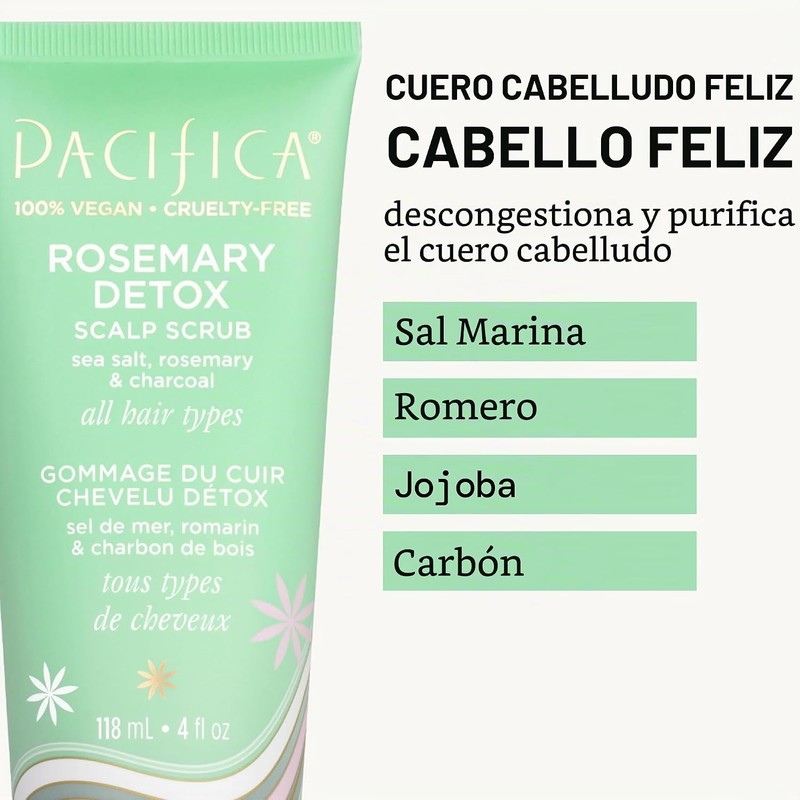 Pacifica Exfoliante Para Piel Cabelludo Desintoxicante Romero