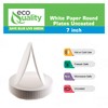 EcoQuality Disposable White 7-Inch Paper Plates Uncoated Small, Everyday Disposable