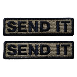 2 Pcs Embroidered Morale Patch - Send It, Funny Morale Applique Fastener Hook & Loop Emblem for Tactical Backpacks, Army Vests, Dog Harnesses, Service Animal Vests, Jackets, Jeans, Hats,Tactical Gear