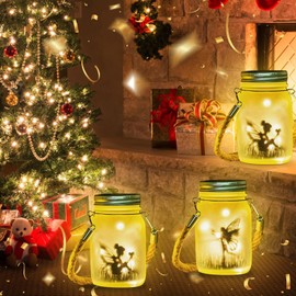 MLOQI 2 Hanging Solar Lights Outdoor Garden, Solar Garden Lanterns, Garden Decorations, Garden Fairy Ornaments Outdoor Solar Garden Lights