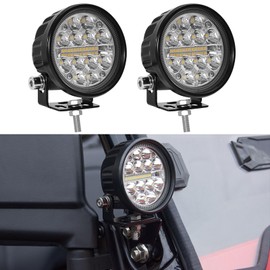 LitMiRaCle LED Pods Lights 3.5 Inch Round Flood Lamp Compatible with Honda Pioneer 1000-3 1000-5 1000-6 2016-2025, A-Pillar Off Road Driving Fog Light Bar Plug n Play, 2PCS