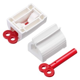 LIDOUK 3 Pieces Rolling Tube Toothpaste Squeezer (Mix Color) Toothpaste Seat Holder Stand Rotate Toothpaste Dispenser for Bathroom