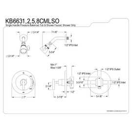 Kingston Brass KB6631CMLSO Manhattan Tub Faucet Shower Only, 7" Diameter Escutcheon, Polished Chrome