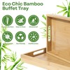 Flexzion Bamboo Trays for Serving Food - 3 Pack Bamboo