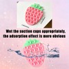Silicone Phone Grip with Strong Suction, Strawberry Design, Pink Green