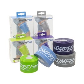 Sanctband Product of Malaysia (Level 2 Medium 2" X 2m Blue) Comprefloss FlossBand Recovery Band Flossing Sore Muscles Increasing Mobility Stretch Reducing Soreness Improving Movement Reducing Soreness