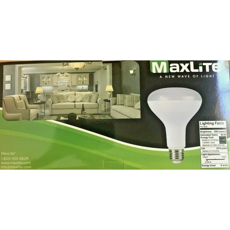 MaxLite 4 Bulbs Maxlite BR30 E26 LED Light Bulbs 8W