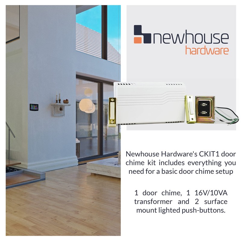 Newhouse Hardware Electric 2-Tone Door Bell Chime Kit with 16V