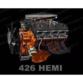 426 Hemi Engine Poster Poster.   Mopar.  Hemi Engine Cut Away.