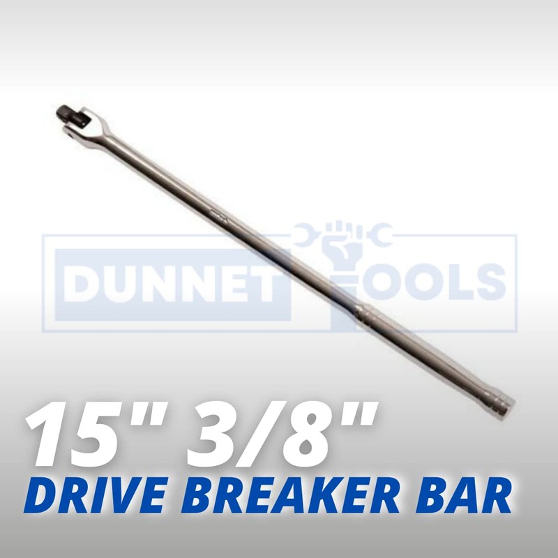 Dunnet Tools 15" 3/8" Drive Knuckle/Power/Breaker Bar Chrome Vanadium Steel