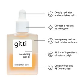gitti Nourishing Nail Oil I Natural Nail Care, Non-Toxic, Plant-based, 98% Natural Origin, Cruelty-Free, Vegan I Bi-phasic Oil, Nourishes Nails for Healthy Glow, Non-Greasy, Nail Recovery (0.5 fl oz)