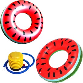 UTST Swim Ring, Donut, Float, Beach Float, Sea Play, Water Play, 90 Ring, Fun, Pool Float, 31.5 inches (80 cm), 2 Watermelon Pieces