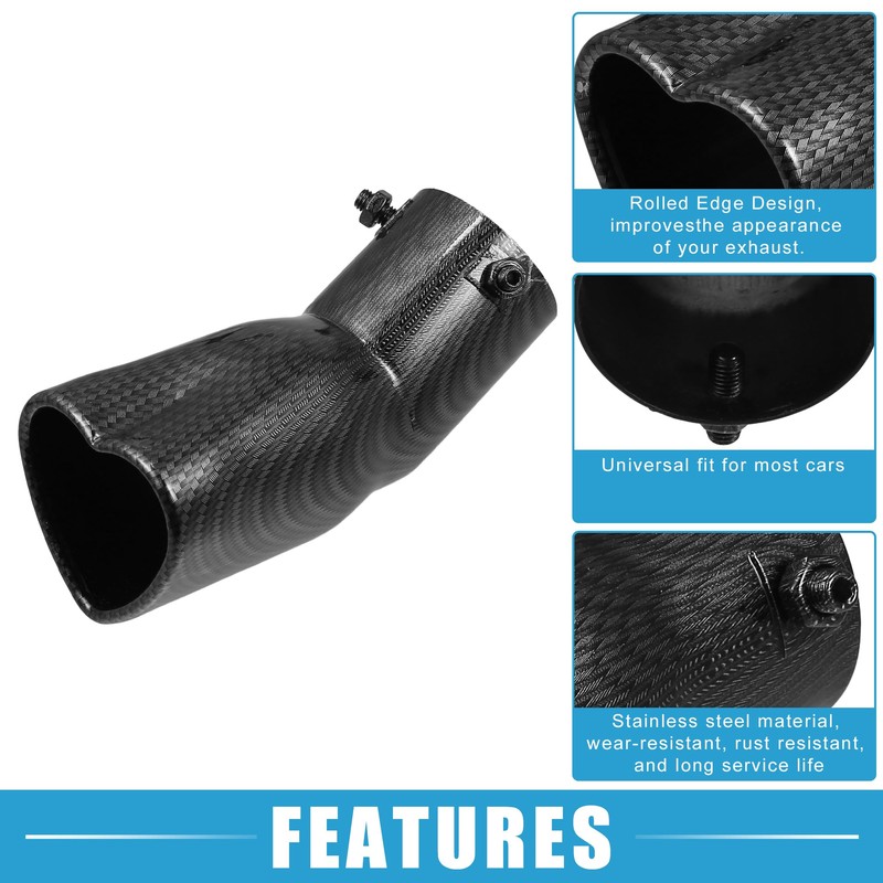 X AUTOHAUX Car Exhaust Tip Heart Shaped Tail Pipe 2.48Inch