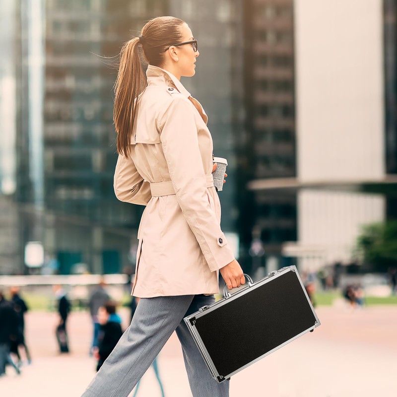 Homoyoyo 14 Inch Aluminum Tool Case, Portable Carrying Case with