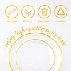 LIYH 120 Pcs Clear Plastic Plates with Gold Trim Disposable,