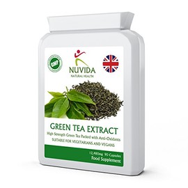 Green Tea Capsules - 90 High Strength Green Tea Extract Capsules - A Natural Green Tea Supplement and Powerful Antioxidant - Vegan and Vegetarian Friendly