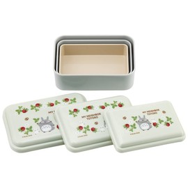 Skater SLUS3AG-A Antibacterial Sealing Containers, Set of 3, Storage Containers, My Neighbor Totoro, Strawberry, Studio Ghibli, Made in Japan