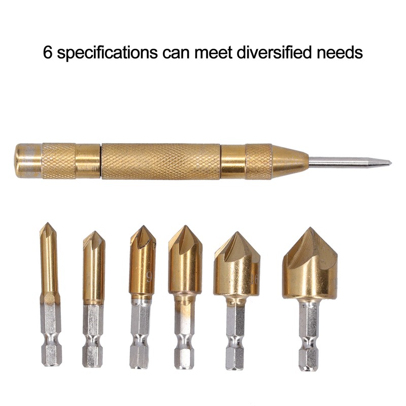 Chamfer Drill Bit Hex Shank 5 Flute Countersink Hole Opener