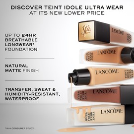 Lancôme Teint Idole Ultra Wear Buildable Full Coverage Foundation - Longwear & Waterproof - Natural Matte Finish - 405W (Medium-Deep Skin with Warm/Golden Undertones), 1 Fl Oz