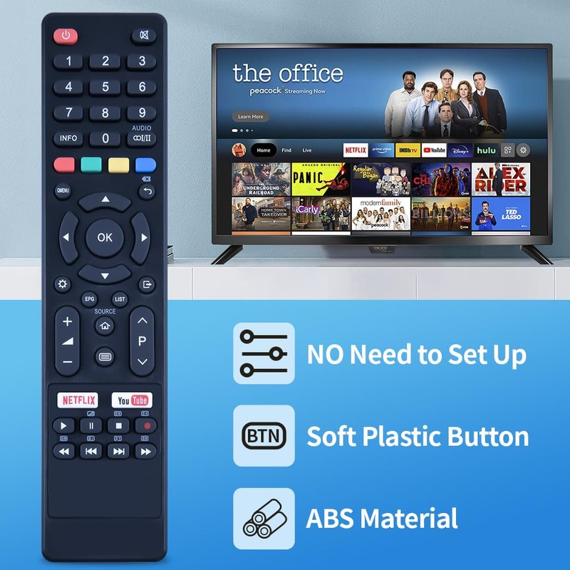 PZL New Replace Remote Control for ALDI BAUHN ATV55UHD ATV65UHD