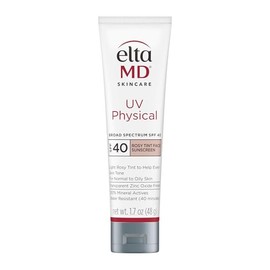EltaMD UV Physical Tinted Sunscreen SPF for Face, 100% Mineral Active Sunscreen, Transparent Zinc Oxide Finish