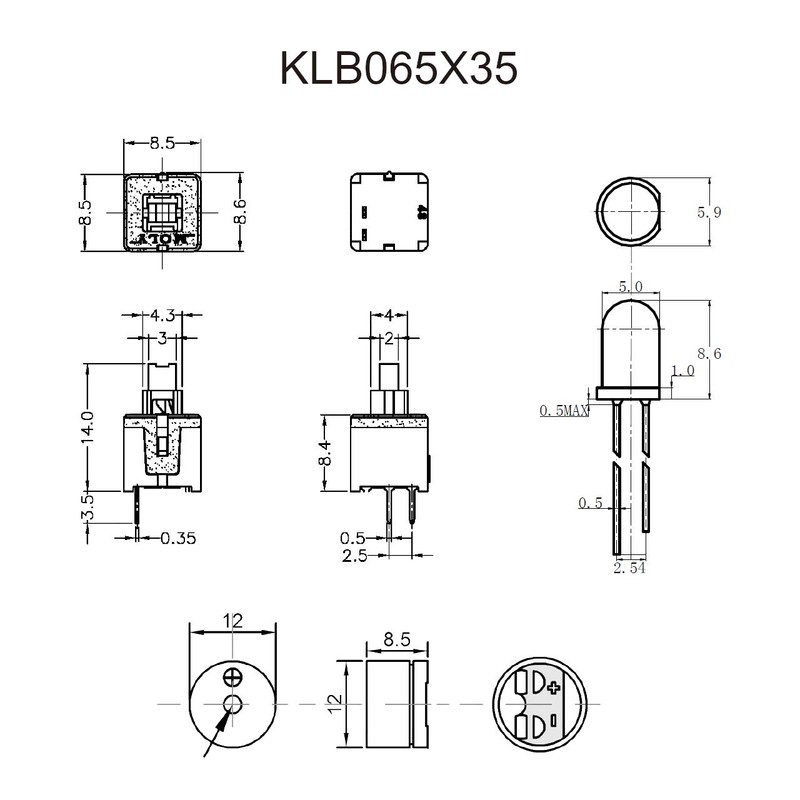 ClamWorks KLB065X35 PC Motherboard Switch LED Cable 25.6 inches (65