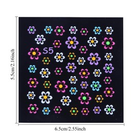 EBANKU 24Sheets Fluorescence Nail Art Stickers Decals 3D Self-Adhesive Butterfly Flower Love Fruits Pattern DIY Decoration Tools Accessories for Women Kids