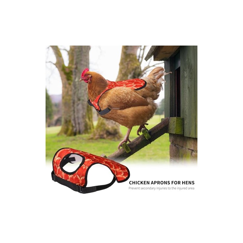 Patty Both Chicken Apron for Hens, Adjustable Protective Saddle, Red