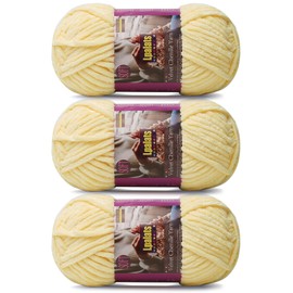 Lpalats - Hilo grueso de chenilla para ganchillo, 3 x 100 g, 3.5 onzas, hilo suave para ganchillo - 262 yardas, hilos de felpa gruesos esponjosos para tejer mantas Amigurumi (3, amarillo ganso)