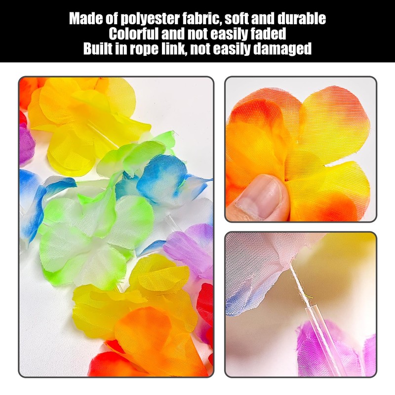 MAXQUU 3 Pieces Garlands And 3 Pieces Bracelets, Hawaiian Themed