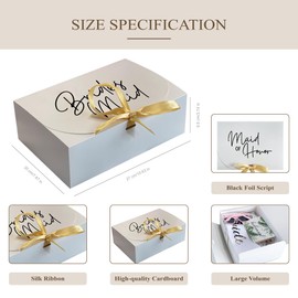LADY&HOME 10 Pieces Bridesmaid Proposal Box Set,Maid of Honor Proposal Box Matron of Honor Bridesmaid Boxes for Bridesmaid Gifts (White Bridesmaid)