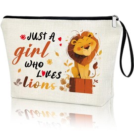 Creakraft Lions Gifts Lion Makeup Bag For Women Jungle Birthday Decorations Lion Stuff Christmas Gifts for Lion Lover Friends Daughter Sister Bestie Nieces Cartoon TV Show Merchandise