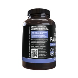 PURE ORIGINAL INGREDIENTS Saw Palmetto (365 Capsules) No Magnesium Or Rice Fillers, Always Pure, Lab Verified