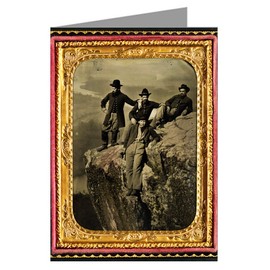 6 Vintage Greeting Cards of Union Private Henry McCollum of Company B, 78th Pennsylvania Infantry Regiment and three unidentified soldiers in 78th Pennsylvania Infantry uniforms at Point Lookout, Tennessee during the Civil War