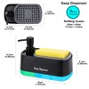 GINZER Dish Soap Dispenser for Kitchen Countertop with Sponge Holder