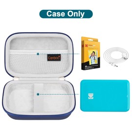 Canboc Hard Carrying Case for Zink Polaroid Snap/Snap Touch Portable Instant Print Digital Camera, Mesh Pocket for Polaroid 2x3ʺ Photo Paper, Smooth Double Zipper Protective Travel Bag, Blue