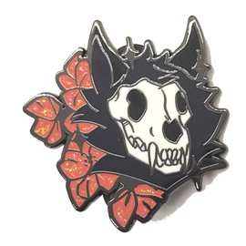 Skulldog Red Black Goth Skullsona Emaille Pin, Small, Emaille, nicht bekannt
