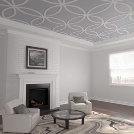 Ekena Millwork 47 1/4"W x 47 1/4"H x 3/8"T Large Lilley Decorative Fretwork Ceiling Panels in Architectural Grade PVC