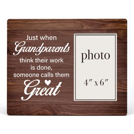 Nurawo Great Grandparents Pregnancy Announcement Great Grandparents Gift Picture Wooden Frame (4x6 Inch Photo)