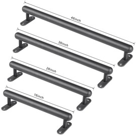 Dolibest 26 Inch Wall Mount Metal Handrail, Staircase Step Handrail, Non-Slip Safety Grab Handle, Barrier-Free Staircase Grab Bar for Elderly, Indoor & Outdoor Use, 1.3 Inch Round (Black)