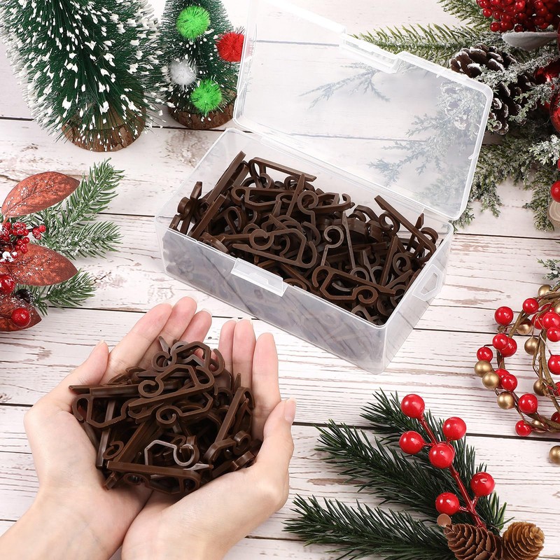 Marsui 120 Pieces Christmas Light Clips Outdoor Gutter Hooks Plastic