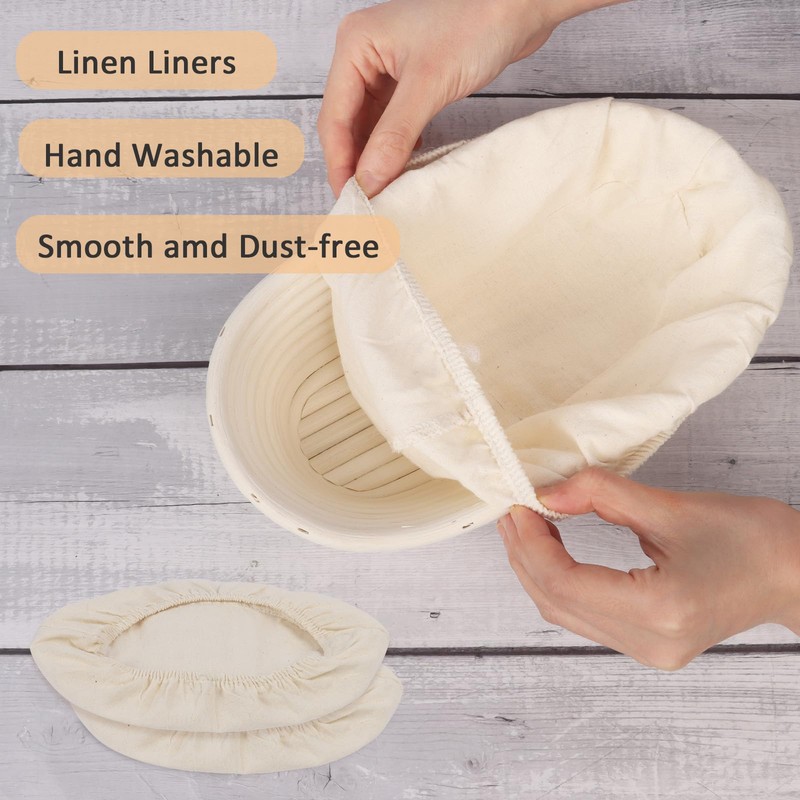 Bread Proofing Basket Cover, 4PCS Oval Sourdough Proving Basket Cloth