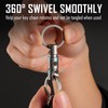 KeyUnity KA15 Titanium Key Ring, Connector, 360 Degree Rotation, Titanium