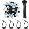 Voyzdx 100 Piezas Bridas Plastico,Juego Soportes de Cables Autoadhesivo,Brida,Base Autoadhesiva,150