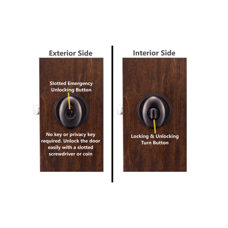 Copper Creek EK2030TB Egg Door Knob, Privacy Function, 1 Pack,