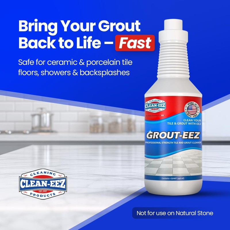 Clean-eez Grout-eez Tile Cleaner with Handheld Brush – 32 oz