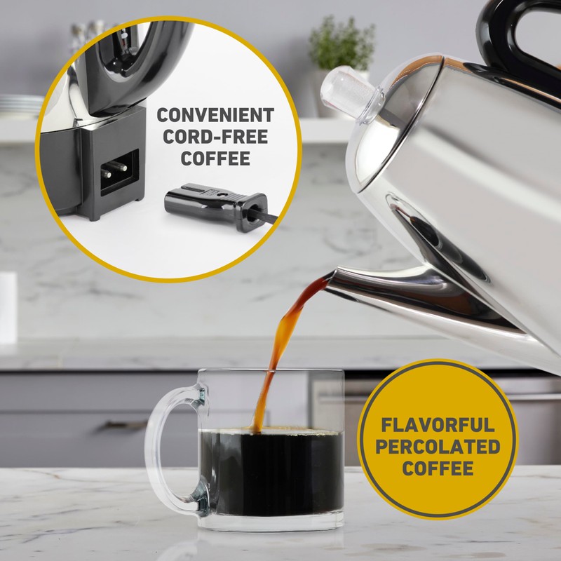 West Bend Electric Percolator Classic Style Coffee Maker with Heat