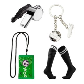 DRJCKOLOTH Referee Set, Football Sports Referee Card Set, Referee Card Set, with Yellow & Red Card, Whistle Cord, for Football Game, School Sports