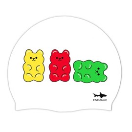 escualo Gorra para Natacion Unisex Adulto y Niño Modelo Panditas (Silicon) Impermeable, Unitalla, Color Blanco